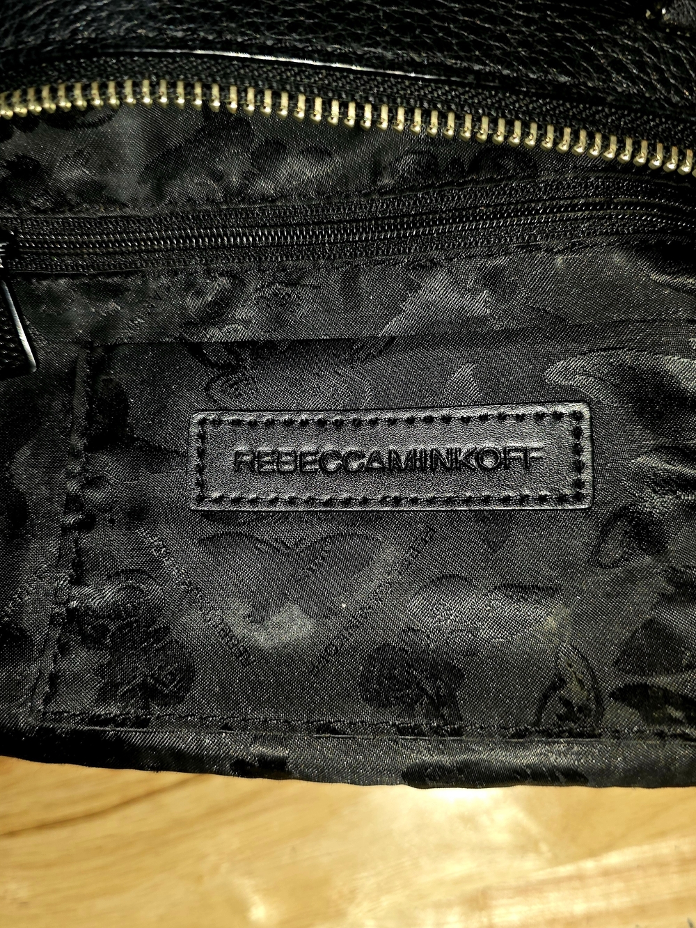 Rebecca Minkoff Black & Silver Leather Micro Moto Satchel & Crossbody Bag Purse - Picture 13 of 15